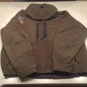 Simms soft shell fleece hoodie jacket XL